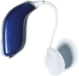 Modern digital hearing aid device showcasing sleek design, emphasizing advanced auditory technology.